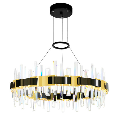 Aya LED Chandelier in Pearl Black & Titanium Gold (401|1592P32612)