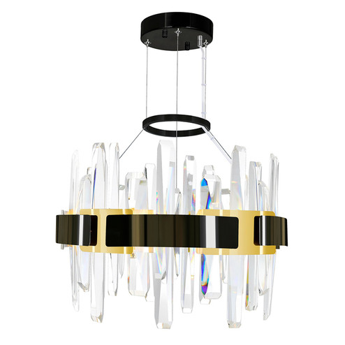 Aya LED Chandelier in Pearl Black & Titanium Gold (401|1592P18612)