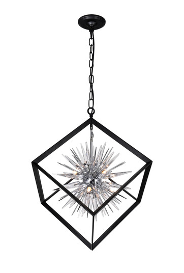 Starburst Six Light Chandelier in Chrome & Black (401|1178P226601)