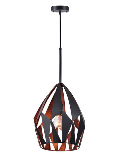 Oxide One Light Pendant in Black & Copper (401|1114P121271)