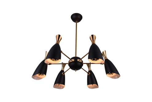 Rolin 12 Light Chandelier in Matte Black & Satin Gold (401|1016P436129)