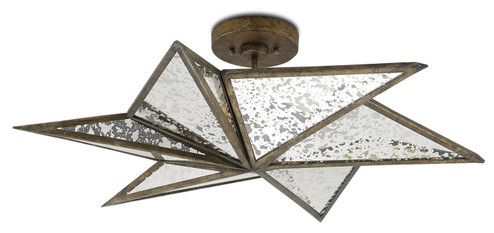 Stargazer Three Light Semi-Flush Mount in Antique Mirror/Pyrite Bronze (142|99990031)