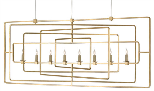 Metro Collection Eight Light Chandelier in Contemporary Gold Leaf (142|9542)