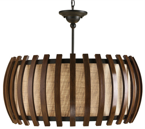 Dado Semi-Flush Mount One Light Pendant in Old Iron/Polished Fruitwood (142|9096)