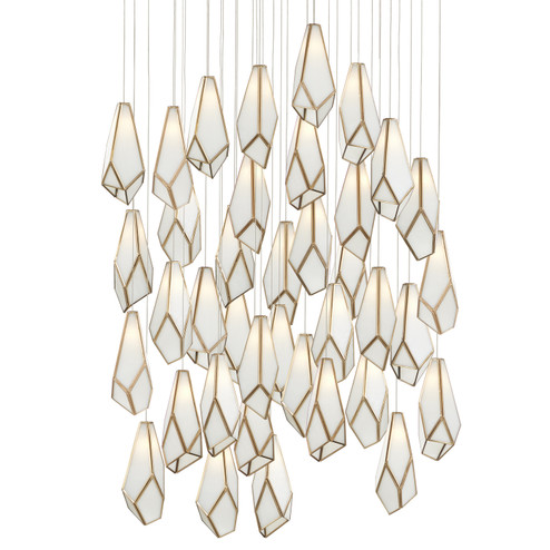 Glace 36 Light Pendant in White/Antique Brass (142|90001039)