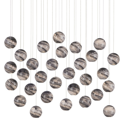 Palatino 30 Light Pendant in Blue Marbeled/Silver (142|90001010)