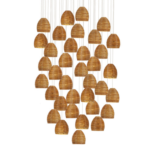 Beehive 36 Light Pendant in Natural Rattan/Silver (142|90001004)