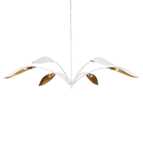 Yuriko Six Light Chandelier in Gesso White/Contemporary Gold Leaf (142|90000974)
