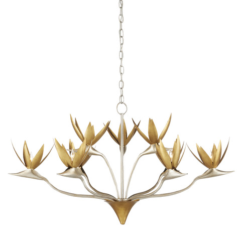 Paradiso Nine Light Chandelier in Contemporary Silver Leaf/Contemporary Gold Leaf/ Contemporary Gold (142|90000973)