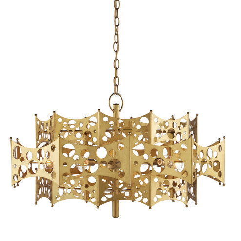 Emmental Five Light Chandelier in Contemporary Gold Leaf (142|90000971)