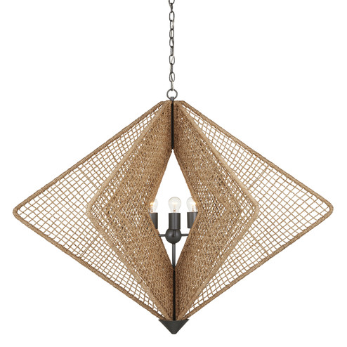 Hiroshi Koshitaka Three Light Chandelier in Natural Rope/Hiroshi Gray (142|90000965)