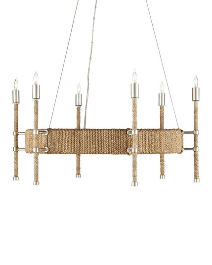 Monzie Six Light Chandelier in Natural/Contemporary Silver Leaf (142|90000955)