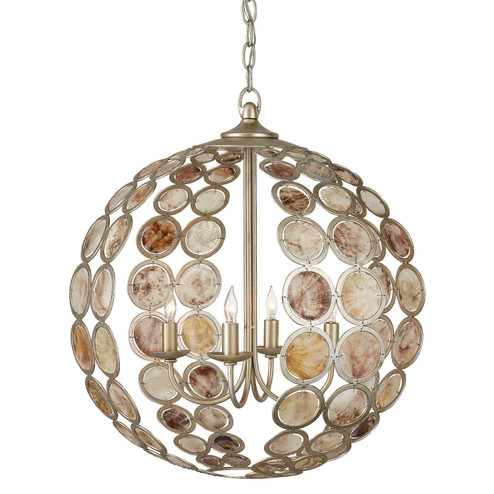 Tartufo Four Light Chandelier in Contemporary Silver Leaf/Natural (142|90000935)