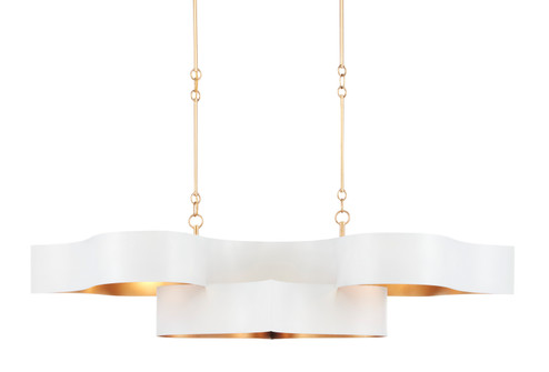 Grand Lotus Collection Six Light Chandelier in Sugar White/Contemporary Gold Leaf (142|90000854)