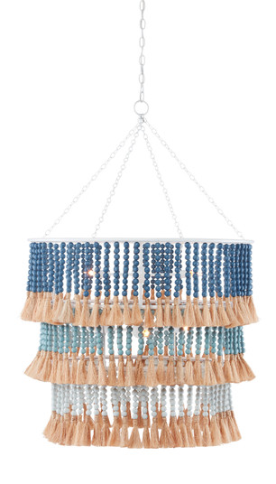 Jamie Beckwith Seven Light Chandelier in Sugar White/Mist Blue/Demin Blue/Natural Rope (142|90000830)