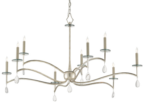 Serilana Nine Light Chandelier in Antique Silver Leaf/Natural (142|90000815)