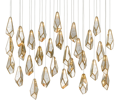 Glace 30 Light Pendant in Raj Mirror/Antique Brass/Silver (142|90000707)