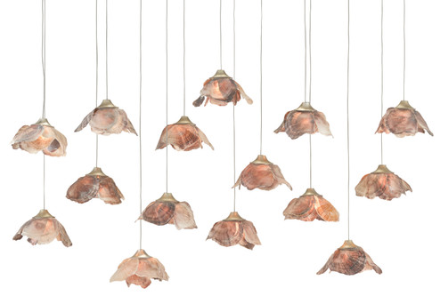 Catrice 15 Light Pendant in Painted Silver/Contemporary Silver Leaf/Natural Shell (142|90000678)