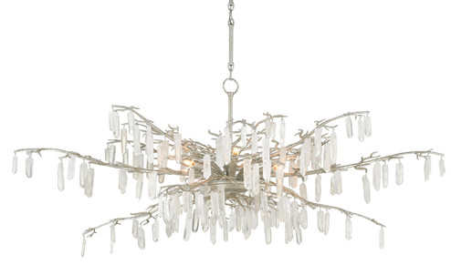 Aviva Stanoff Eight Light Chandelier in Textured Silver/Natural (142|90000608)