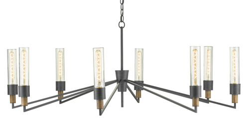 Delgado Eight Light Chandelier in Antique Black/Reclaimed Wood (142|90000607)