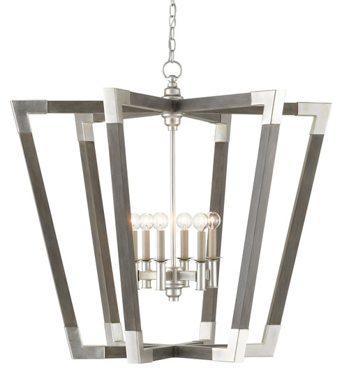Bastian Collection Six Light Chandelier in Chateau Gray/Contemporary Silver Leaf (142|90000606)