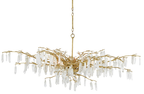 Aviva Stanoff Eight Light Chandelier in Washed Lucerne Gold/Natural (142|90000438)