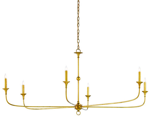 Nottaway Six Light Chandelier in Contemporary Gold Leaf (142|90000370)