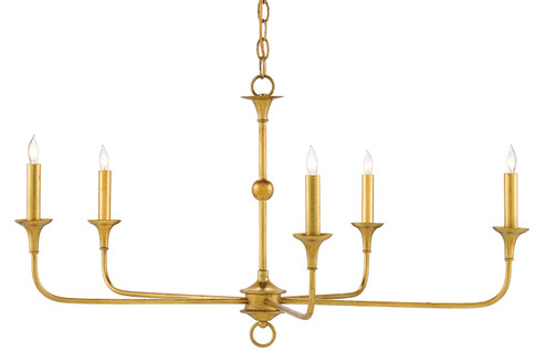 Nottaway Five Light Chandelier in Contemporary Gold Leaf (142|90000369)