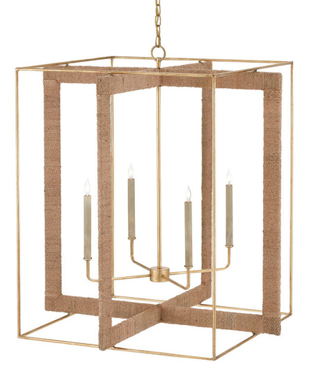 Purebred Four Light Lantern in Contemporary Gold Leaf/Natural (142|90000217)