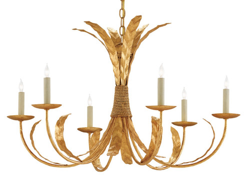 Bette Six Light Chandelier in Grecian Gold Leaf (142|90000186)