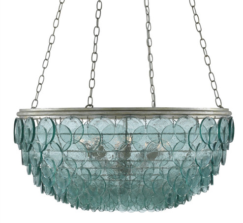 Quorum Eight Light Chandelier in Clear/Silver Leaf (142|90000140)