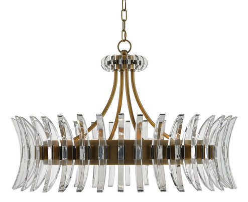 Coquette Eight Light Chandelier in Clear/Antique Brass (142|90000014)