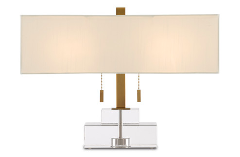 Chiara Two Light Table Lamp in Clear/Antique Brass (142|60000602)