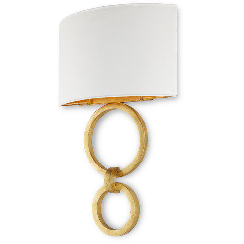 Bolebrook White One Light Wall Sconce in Gesso White/Contemporary Gold Leaf (142|59000048)