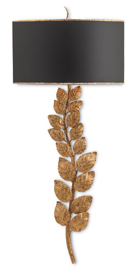 Birdwood Gold Wall Sconce Two Light Wall Sconce in Textured Gold Leaf/Satin Black (142|5221)