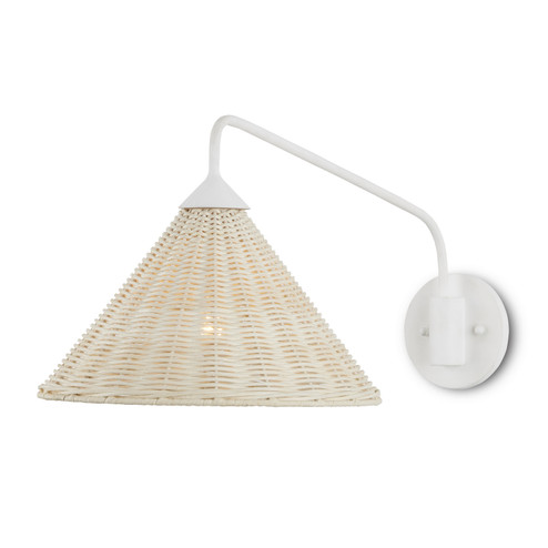 Basket One Light Wall Sconce in White/Bleached Natural (142|50000219)