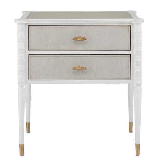 Aster Nightstand in Off-White/Fog/Brass (142|30000191)
