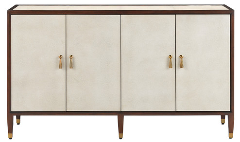 Evie Collection Credenza in Ivory/Dark Walnut/Brass (142|30000142)