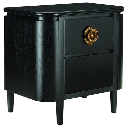 Briallen Nightstand in Caviar Black/Antique Brass (142|30000098)