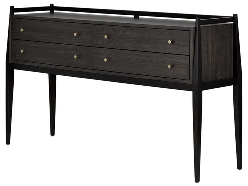 Selig Console Table in Dark Mink/Riverstone Gray/Polished Brass (142|30000046)