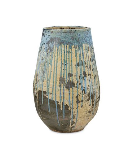 Capaci Planter in Antique White/Blue Drip (142|22000014)