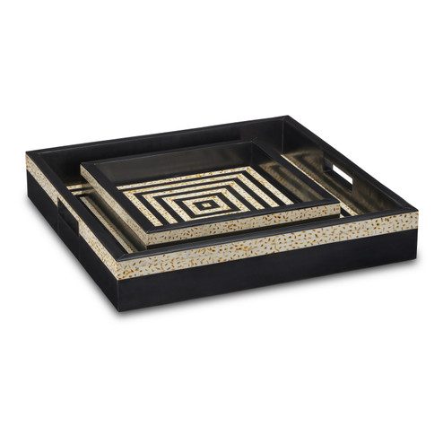 Taurus Tray Set of 2 in Black/White (142|12000637)