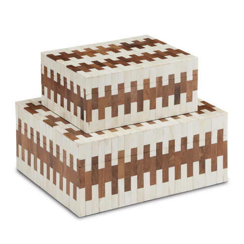 Tia Box Set of 2 in White/Natural (142|12000635)