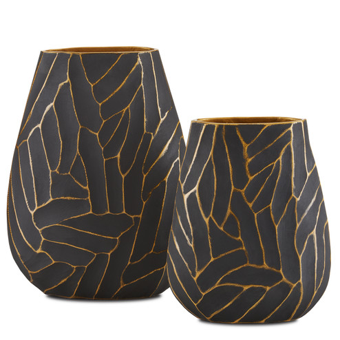 Anika Vase Set of 2 in Black/Gold (142|12000588)