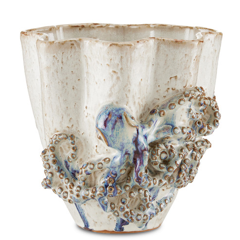Octopus Vase in Cream/Reactive Blue (142|12000542)