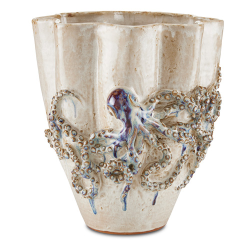 Octopus Vase in Cream/Reactive Blue (142|12000541)
