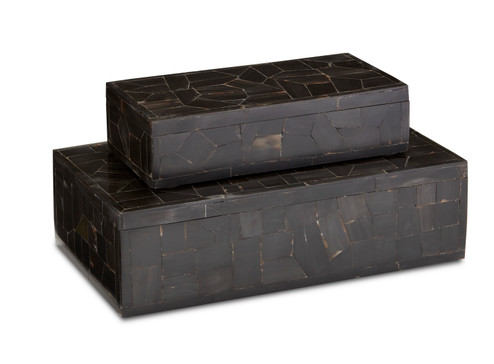 Black Bone Mosaic Box Set of 2 Box Set of 2 in Black (142|12000452)
