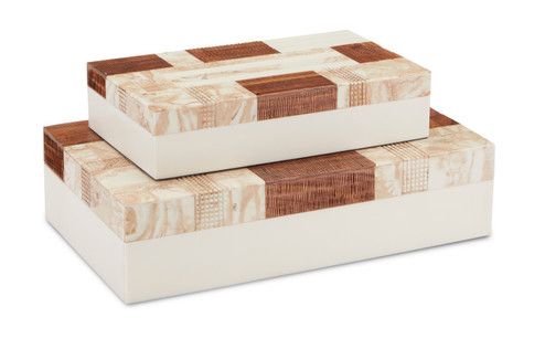 1940s Collection Box Set of 2 in Beige/Brown/Ivory/Natural (142|12000446)