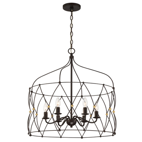 Zucca Six Light Chandelier in English Bronze / Antique Gold (60|ZUCA9035EBGA)