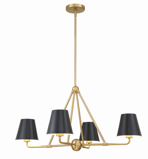 Xavier Four Light Chandelier in Vibrant Gold (60|XAVB9304VG)